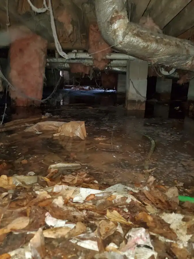 Crawl space flood assessment for Commercial Water Damage Restoration in Volney