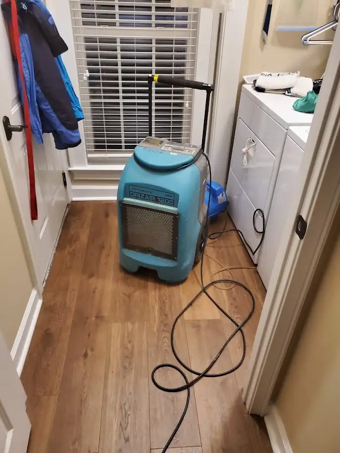 Commercial dehumidifier deployed for Flood Damage Cleanup in Volney